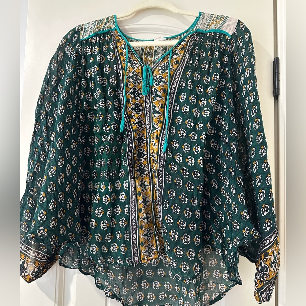 Vintage sheer Indian cotton boho hippie blouse